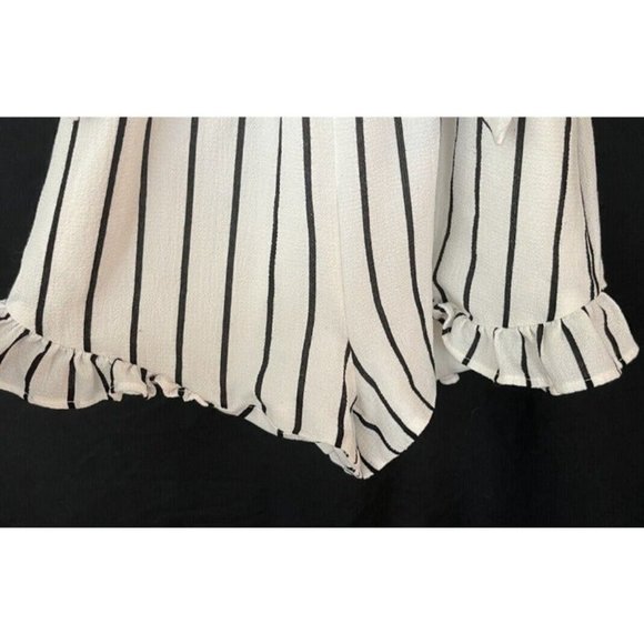 Daisy Street Romper Black and White Stripe Frill Hem And Tie Front Size UK6 - Picture 7 of 9